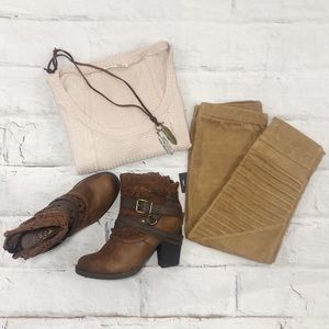 Beige Suede Pants